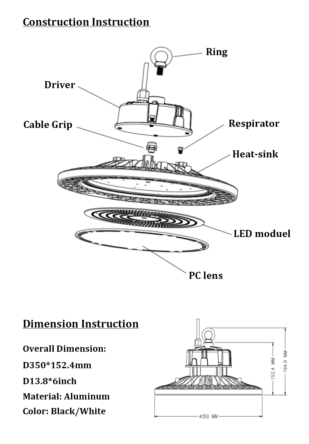 100W 120W 150W 200W 240W 300W Professional High Bay Lighting Lamp