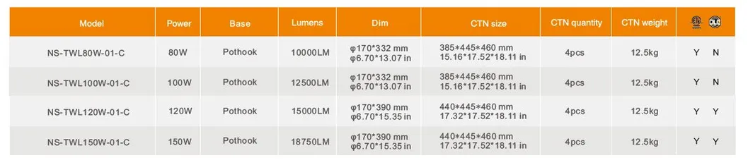 100W LED Temporary Work Light, 110V Used in Canada and America with UL Dlc
