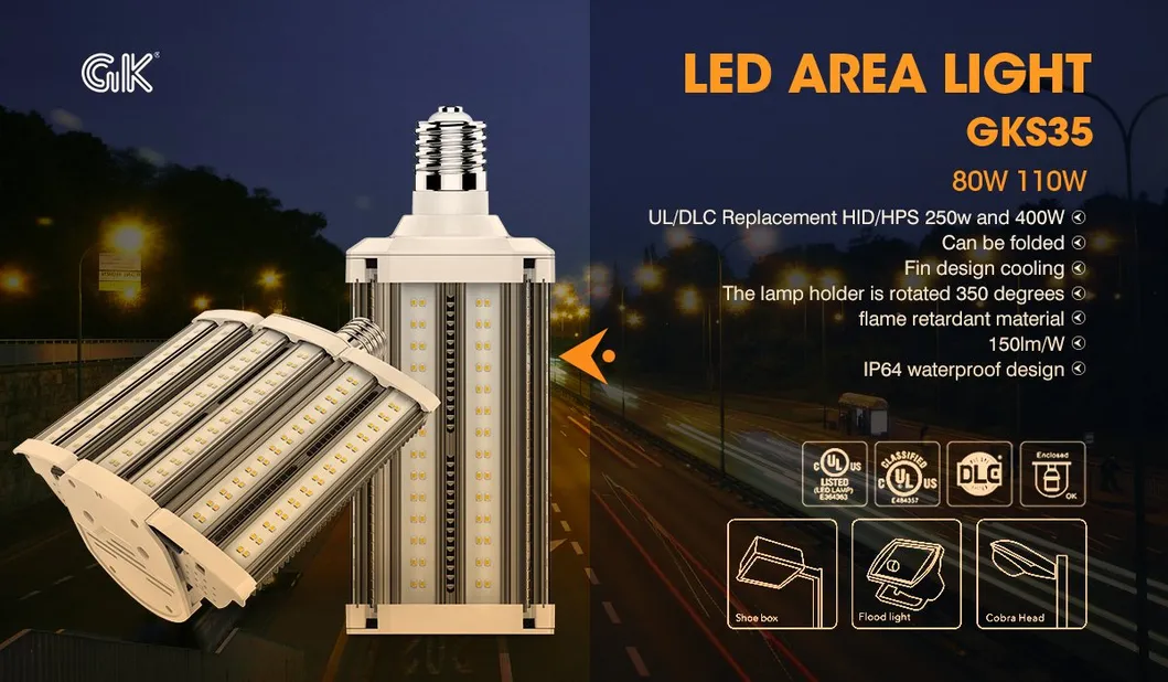 110W Super Bright Corn LED Post Top E26/E39 Large Mogul Base Commercial Grade LED Bulb Light
