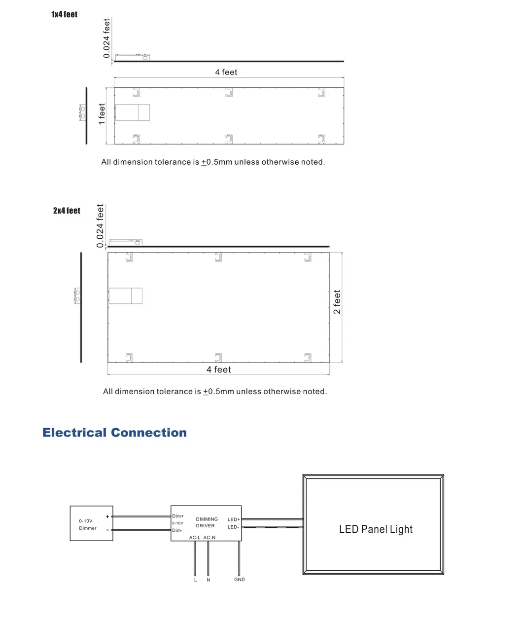 125lm/W 50W UL Indoor Commercial Office LED Ceiling Panel Light 2′′x 4′′