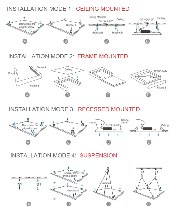 125lm/W Ceiling Surface Square Down Light for Us