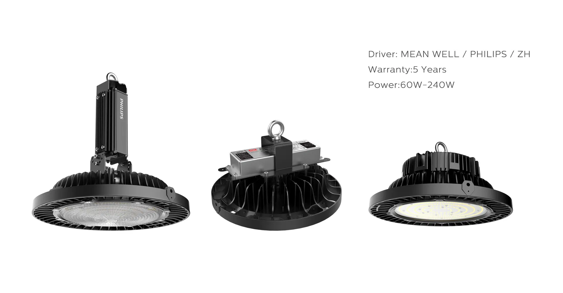 150lm/W 100W/ 150W /200W Dimmable Warehouse LED UFO High Bay Light