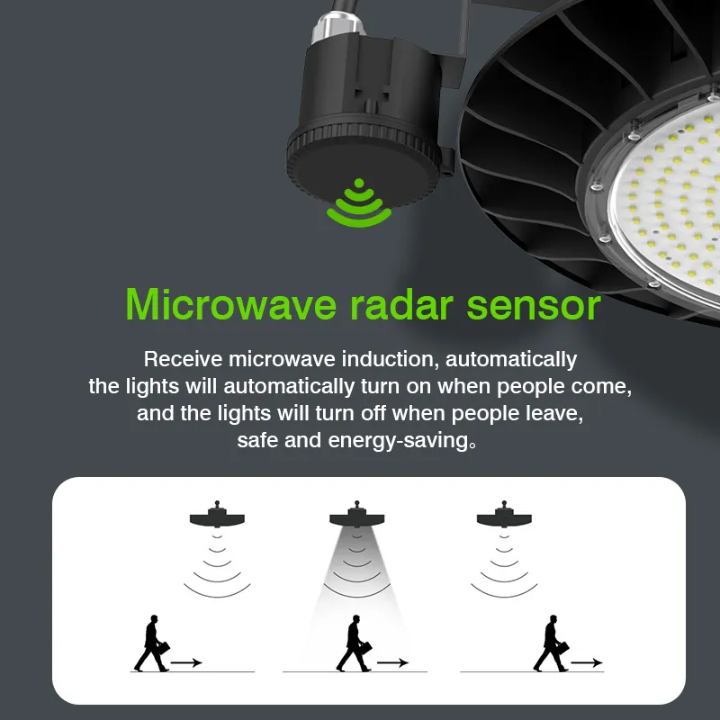 150W LED High Bay Light Flat UFO High Bay LED Lights Long Throw Lighting Fixtures for High Ceiling Building