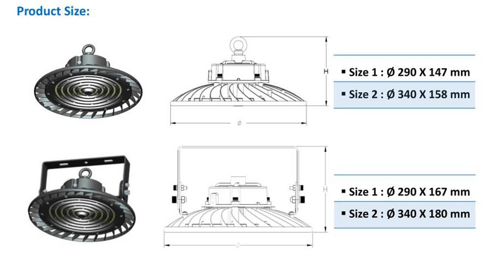 160lm/W LED Industrial Lamp IP65 UFO Highbay 240W Dimmable 5 Years Warranty