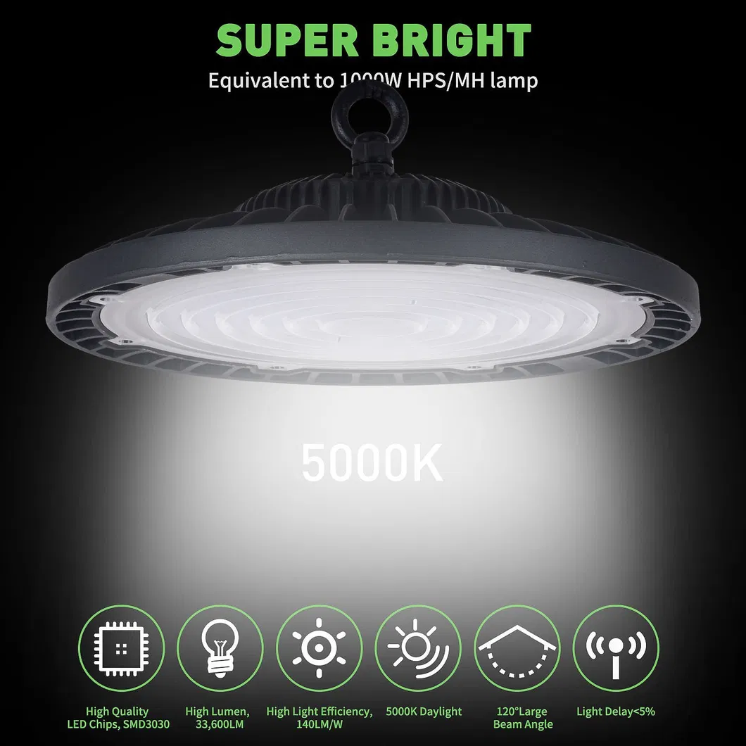 200W IP65 Grade 5 Years Warranty Round LED High Bay UFO Lights Price Commercial High Bay Lighting