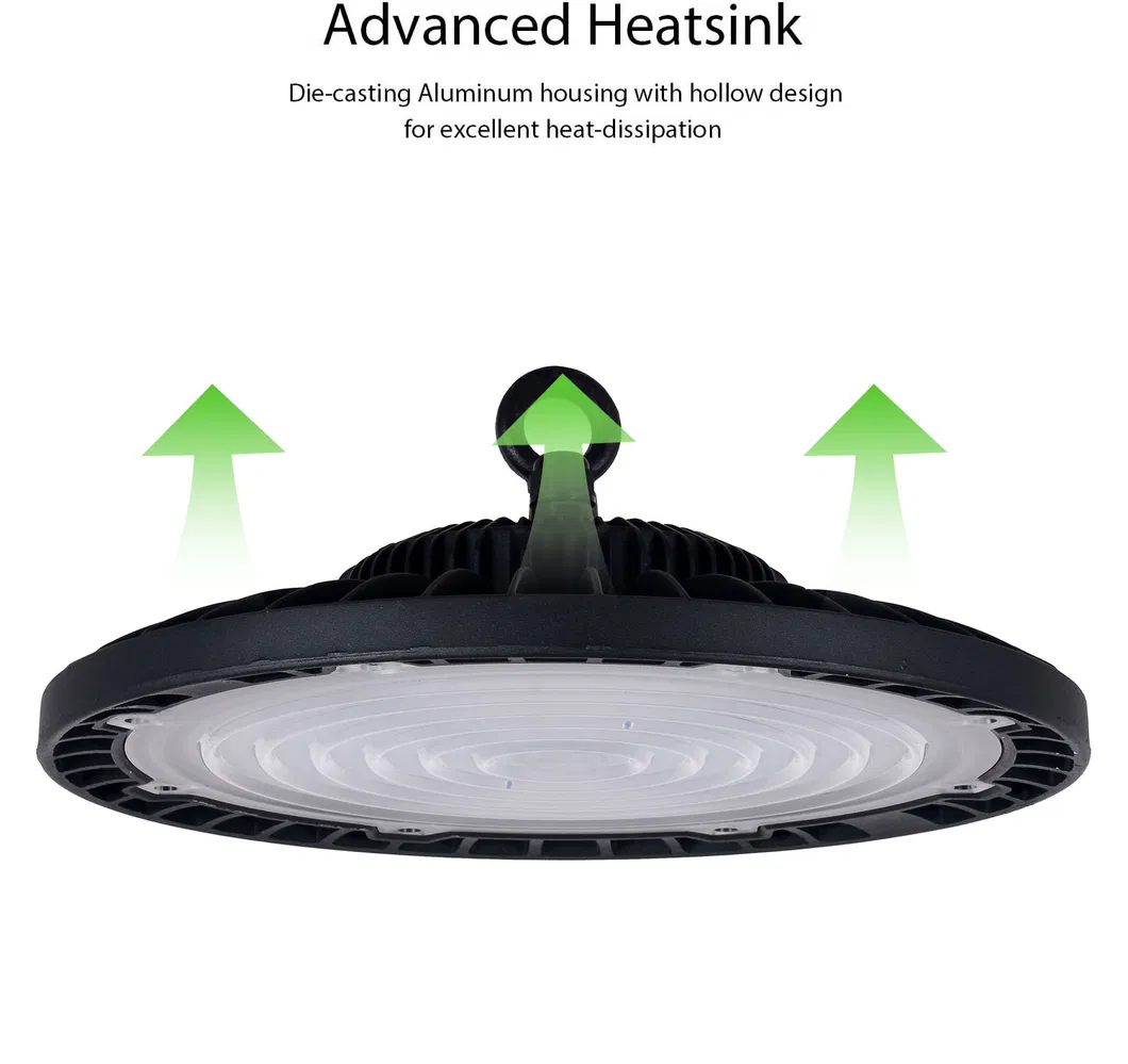 200W IP65 Grade 5 Years Warranty Round LED High Bay UFO Lights Price Commercial High Bay Lighting