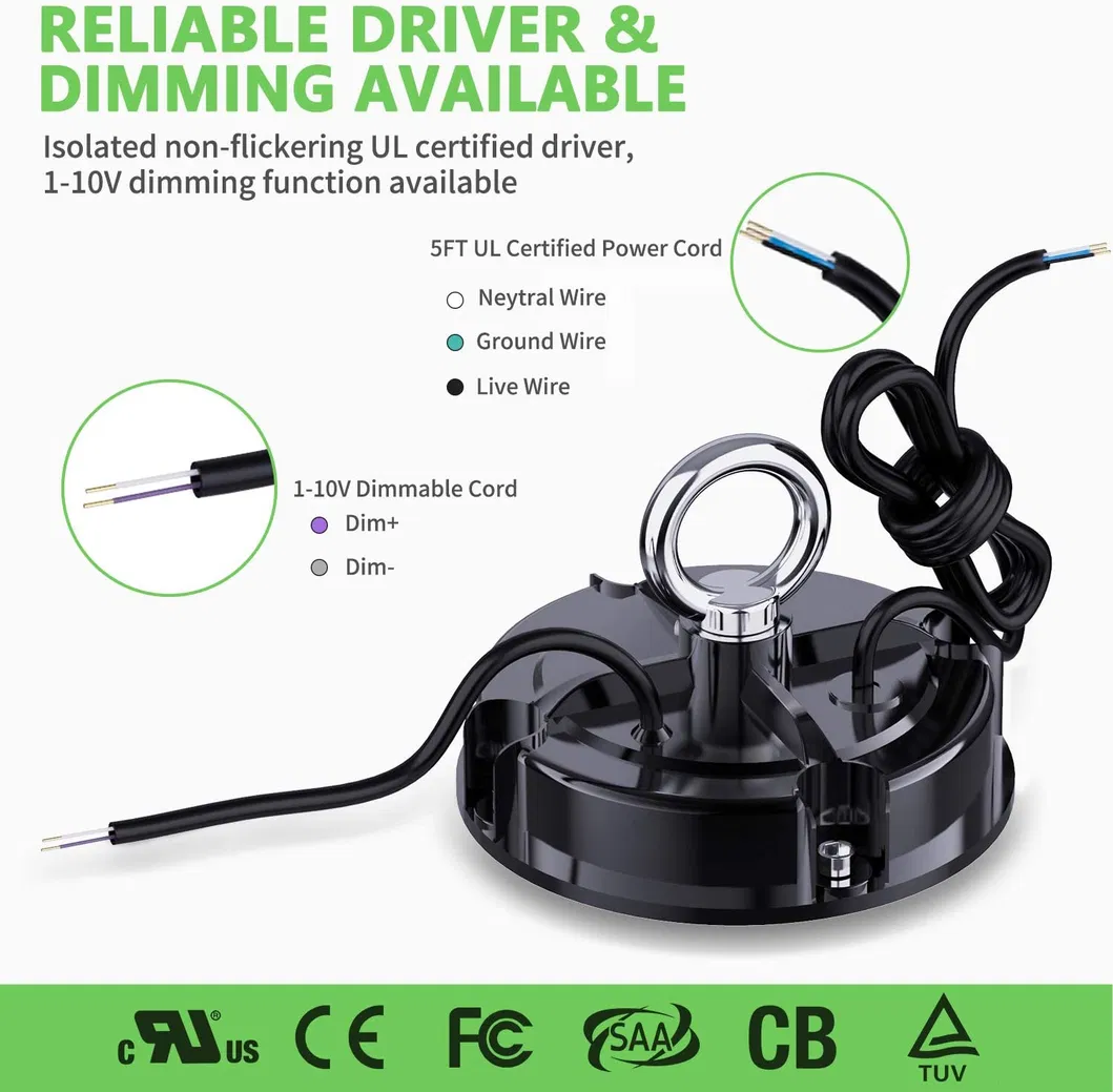 200W IP65 Grade 5 Years Warranty Round LED High Bay UFO Lights Price Commercial High Bay Lighting