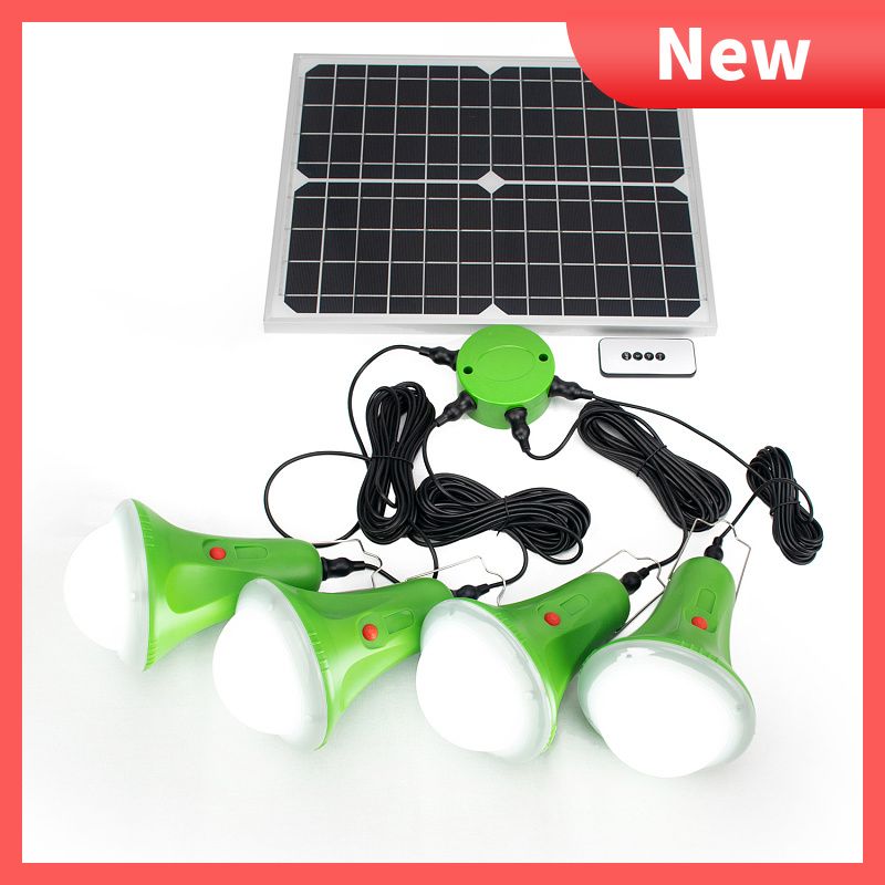 2020 Home Solar Energy System Light Kit Outdoor Camping Remote Control Lamp