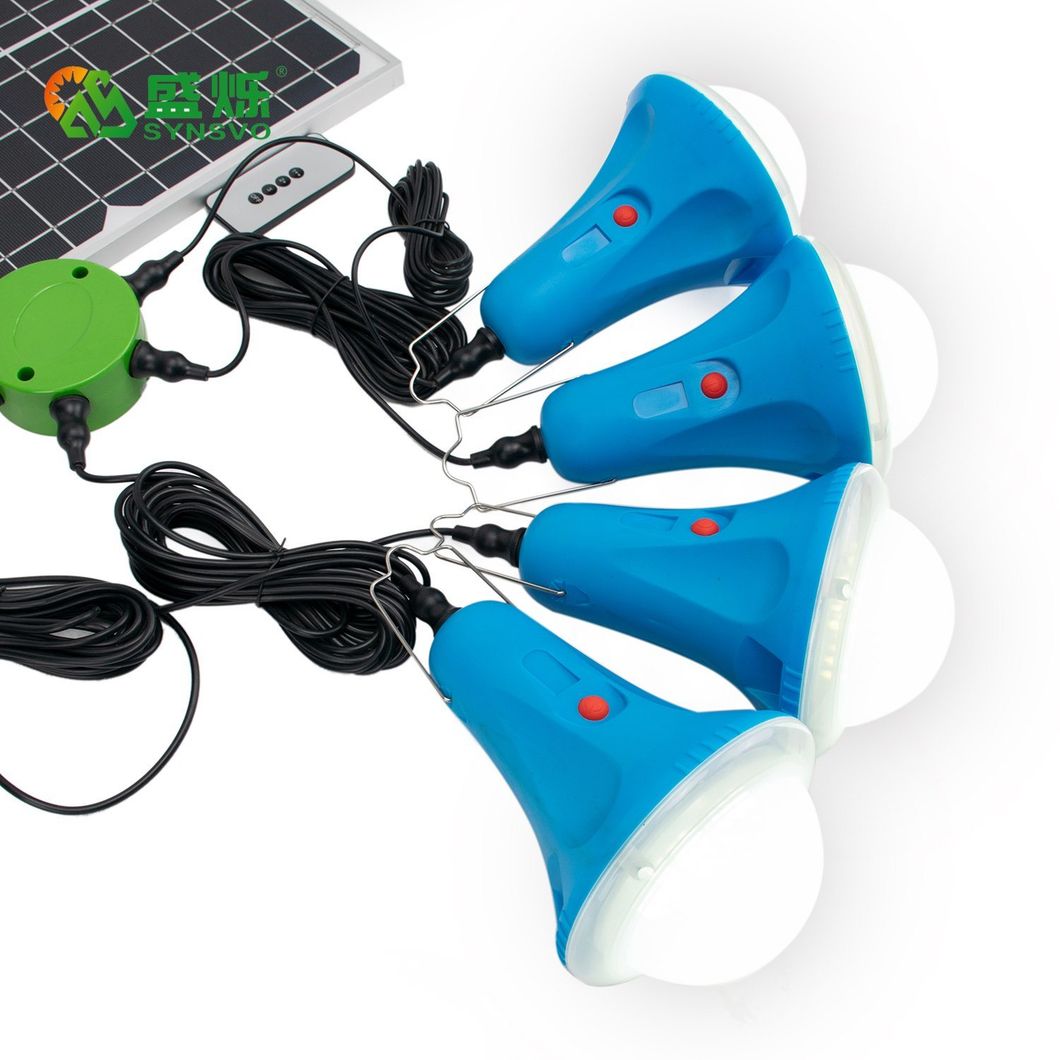 2020 Home Solar Energy System Light Kit Outdoor Camping Remote Control Lamp