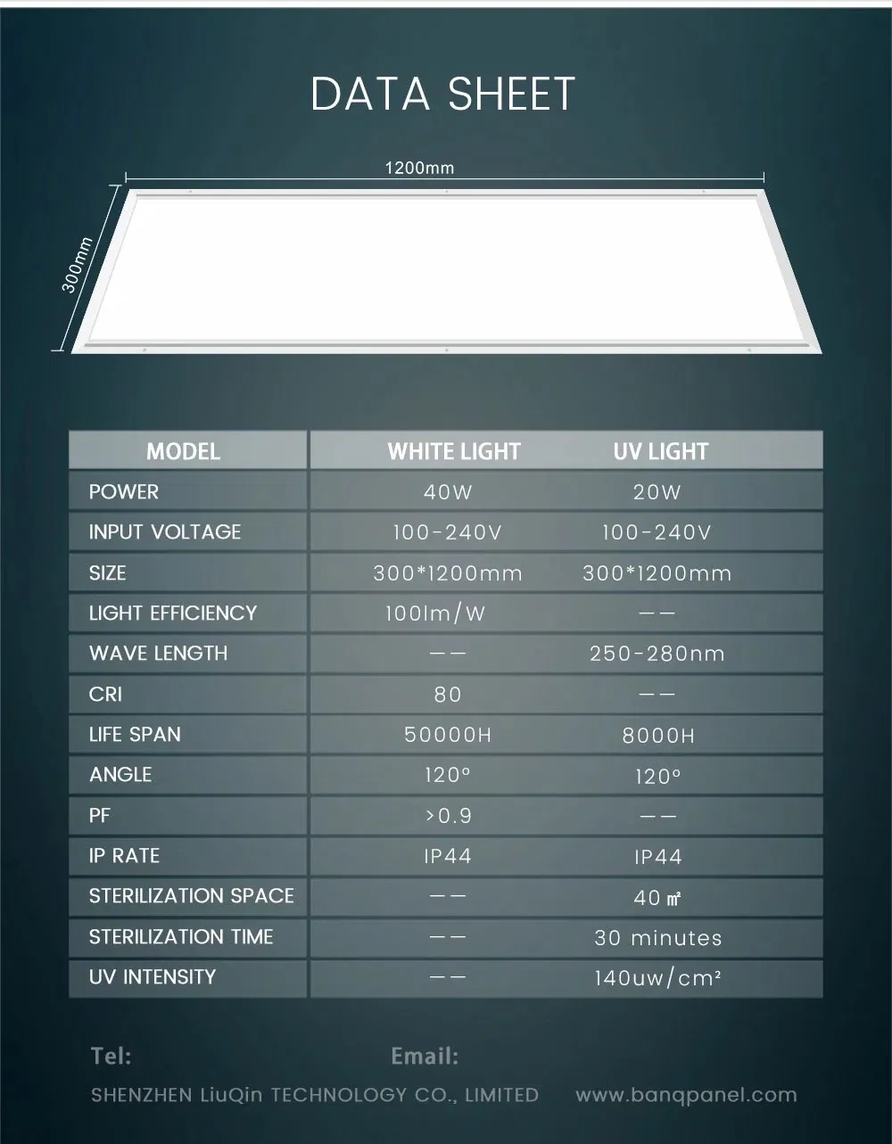 2020 UVC Sterilization and Disinfection LED Panel Light