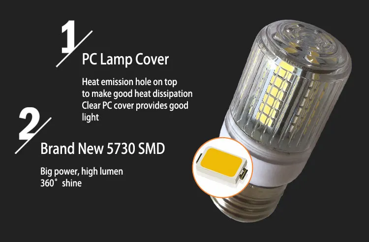 3.5W DC 12V 24V Small Corn E26 E27 LED Bulb