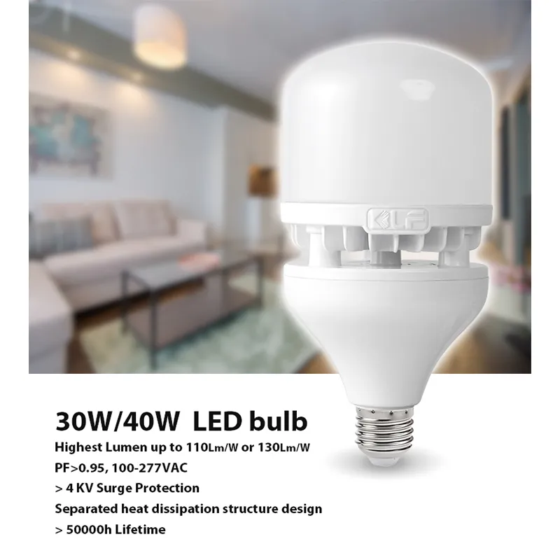 30W 40W E27 B22 Base T Type LED Bulbs Light SKD Finished LED Bulb Lamp