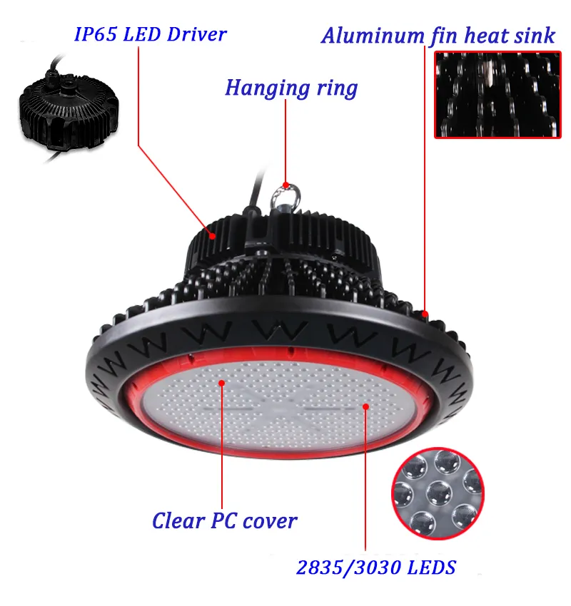 5 Years Warranty 100W/150W/200W 130lm/W UFO LED light Bay Lighting for Mine/Tunnel/Gas Station