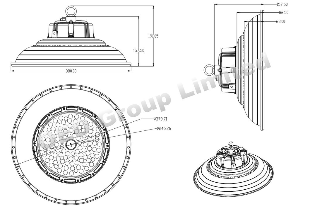 5 Years Warranty 140-150lm/W 60deg 90deg 110deg Industrial Exhibition Lighting UFO Lamp 200W LED Highbay Light UFO