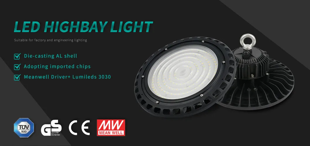 5 Years Warranty 150lm/W 100W/150W/200W/240W UFO LED Light Highbay for Warehouse/Factory/Workshop/Tunnel