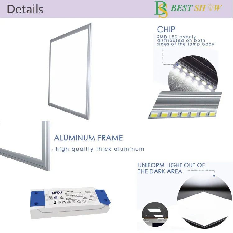 595X595mm 600X600mm 605X605mm Dimmable LED Panel 36W 40W 48W 50W