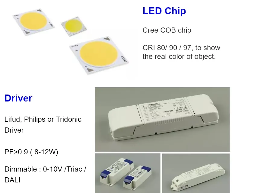 72mm Cutout 5W 7W Recessed Dimmable LED COB Downlight for Low Ceiling