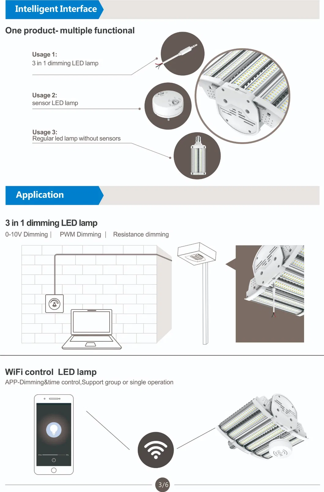 80W 110W Deformable Parking Lot Lighting, 6500K Daylight White Lights, LED Shop Light for Street