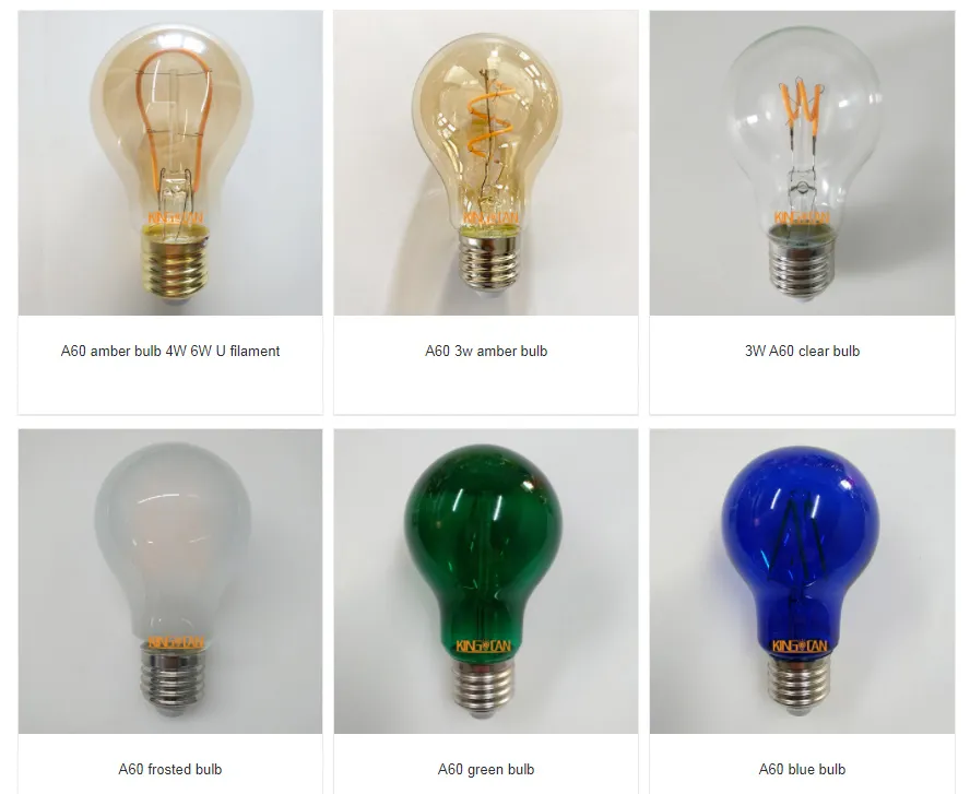 A60 4W Golden/Amber LED Soft Filament Bulbs 2200K