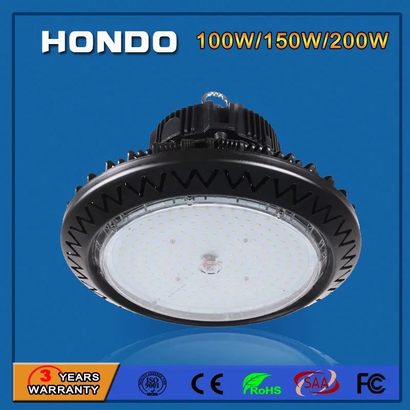 AC85-265V 120 Degree 130lm/W 150W UFO LED Industrial Lighting with 5 Years Warranty