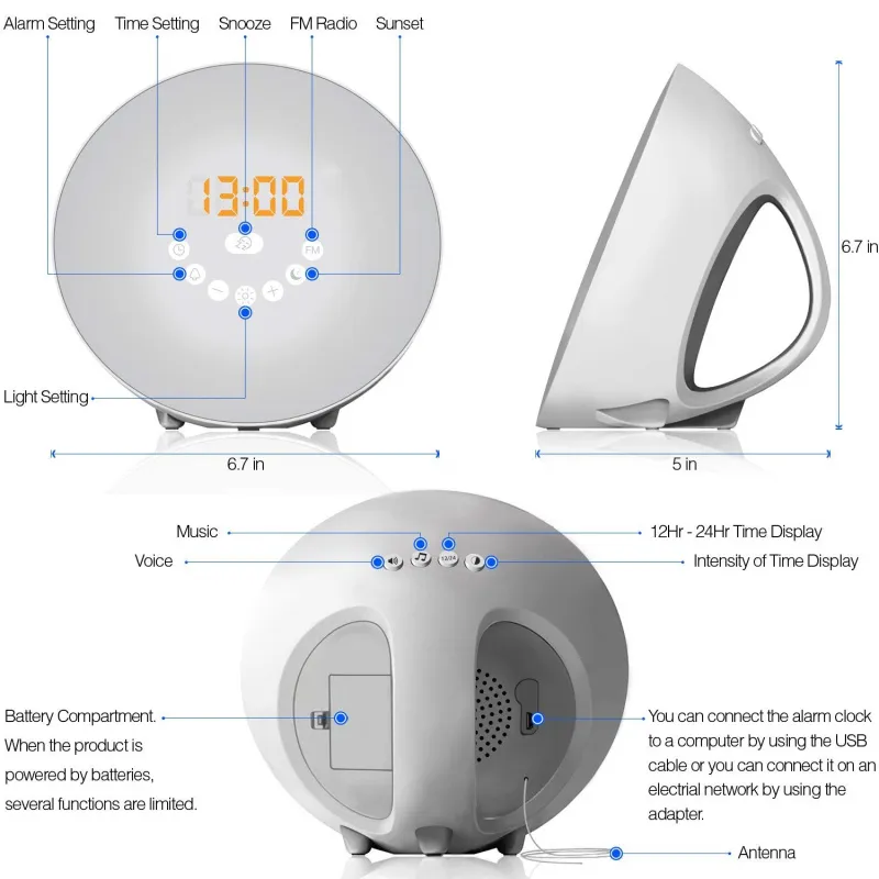 Amazon Most Popular Tuya Smart Nightlight Sleep Trainer - Wake-up Light - Digital Alarm Clock