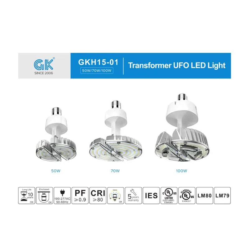 Anti Free Glare High Output Lumen E40 E39 Socket LED High Bay Light 100W