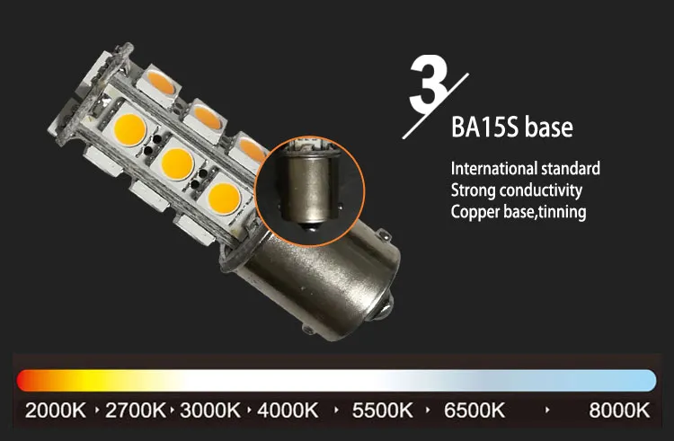 Ba15s Bay15D 1156 LED Bulb 5050SMD 3W Replace 30W Halogen Bulb