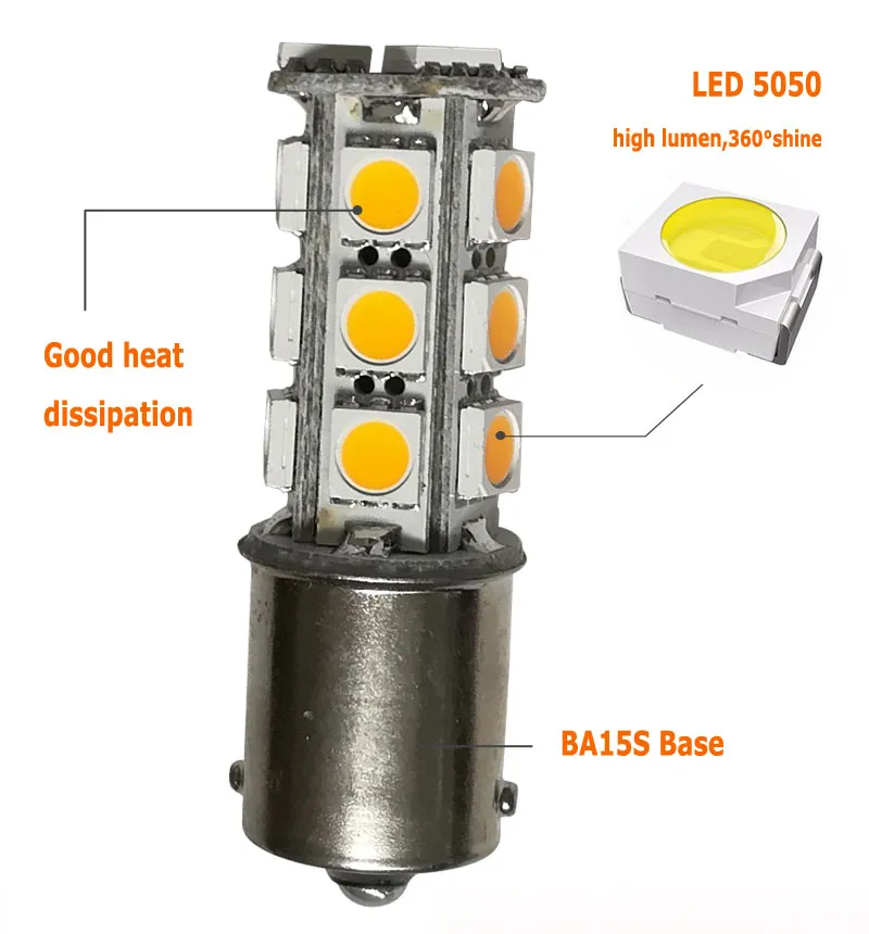 Ba15s Bay15D 1156 LED Bulb 5050SMD 3W Replace 30W Halogen Bulb