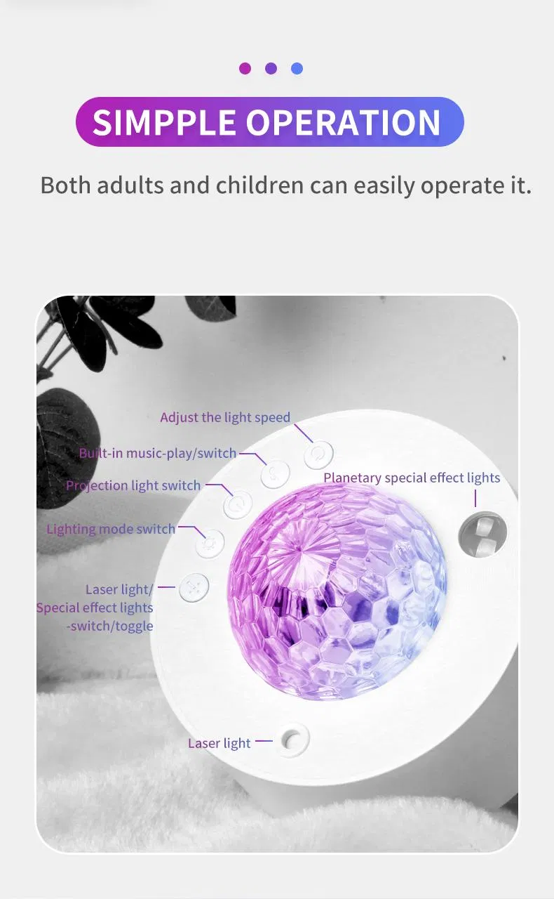 Best Christmas Gift 360 Degree Rotating Projector 2021 Portable USB Music Starry Sky Lamp Bedroom Sleep Light for Kids