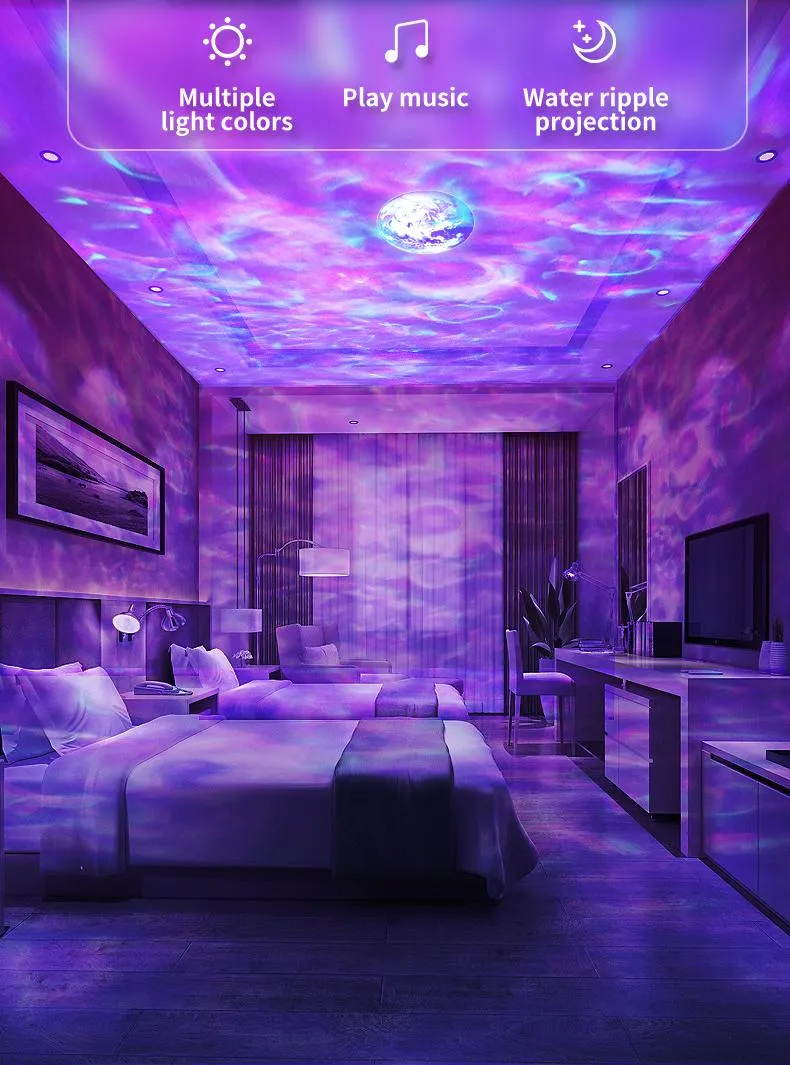 Best Christmas Gift 360 Degree Rotating Projector 2021 Portable USB Music Starry Sky Lamp Bedroom Sleep Light for Kids