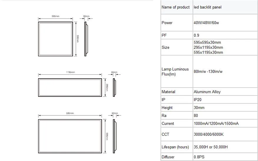 China Supplier LED Panel Light 1200X300 LED Indoor Lighting Panels Recessed LED Light Panel