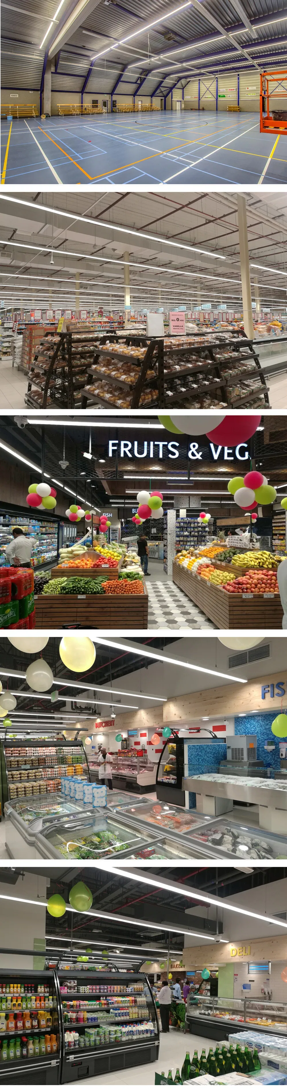 Customized Supermarket Indoor LED Linear Line Trunking System Pendant Light