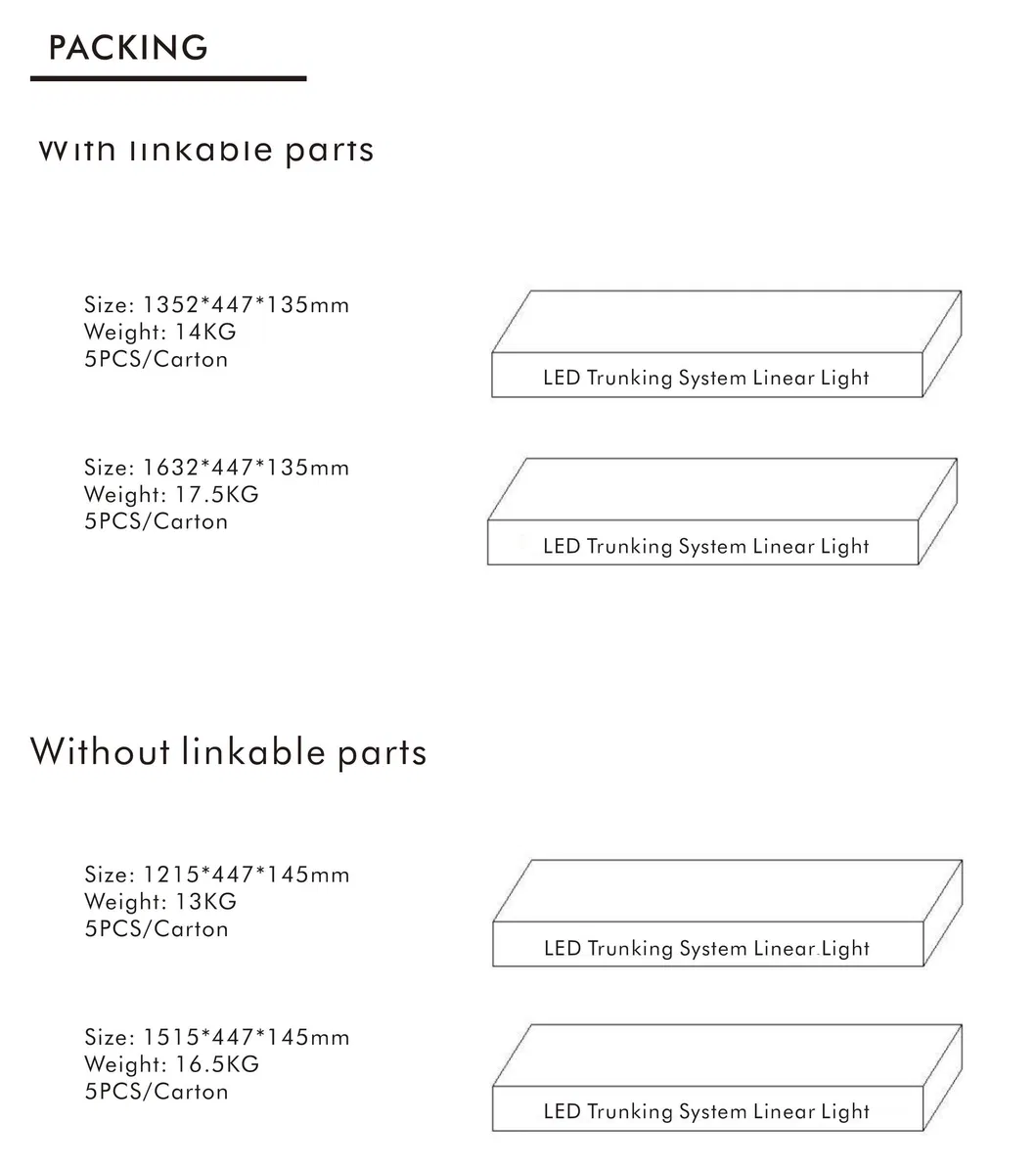 Customized Supermarket Indoor LED Linear Line Trunking System Pendant Light