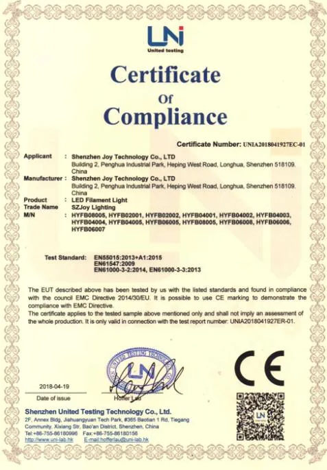 Dimmable 4W C35 LED Filament Bulb E12/E14 Base