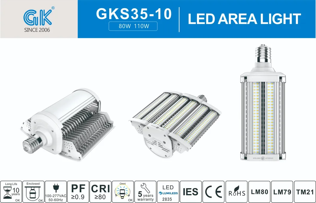 Dlc Listed Folded Light Replace 200W HID Retrofit Shoebox Corn Bulb LED Street Lights 110W
