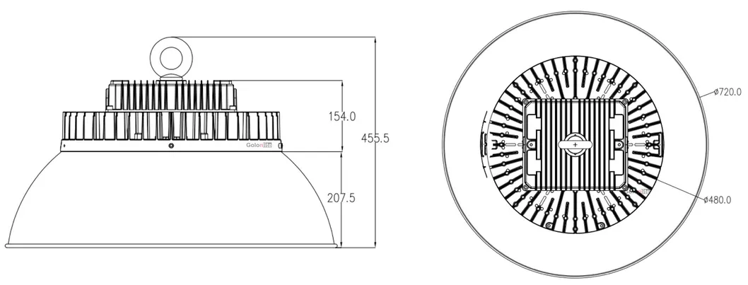 Factory Low Price Fast Delivery Casting Aluminum Ik10 Dimmable Sensor 150lm/W IP66 Waterproof LED Industrial Light 300W 400W 500W 600W LED High Bay Light
