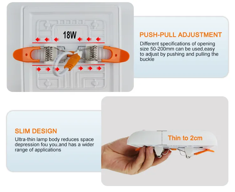 Factory Price Indoor Surface SMD2835 10watt 18watt 24watt 36watt Square LED Frameless Panel Light