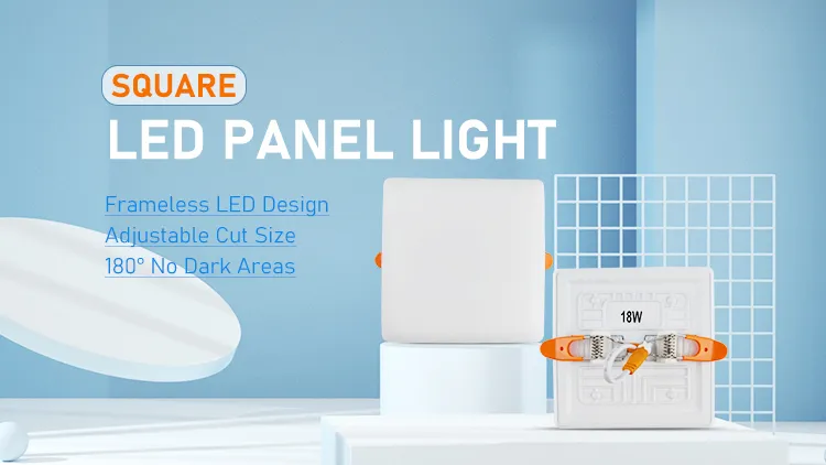 Factory Price Indoor Surface SMD2835 10watt 18watt 24watt 36watt Square LED Frameless Panel Light