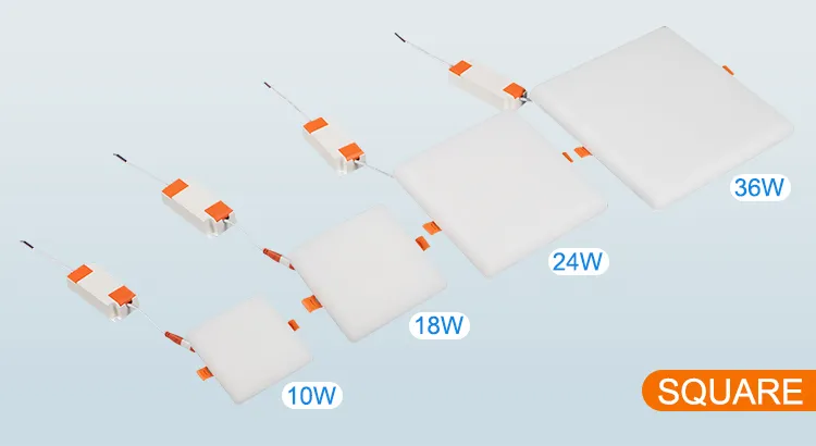 Factory Price Indoor Surface SMD2835 10watt 18watt 24watt 36watt Square LED Frameless Panel Light