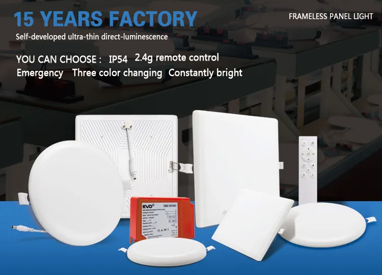 Factory Price Newest Home Dimmable Round Recessed Lamp IP54 24W Frameless LED Panel Light
