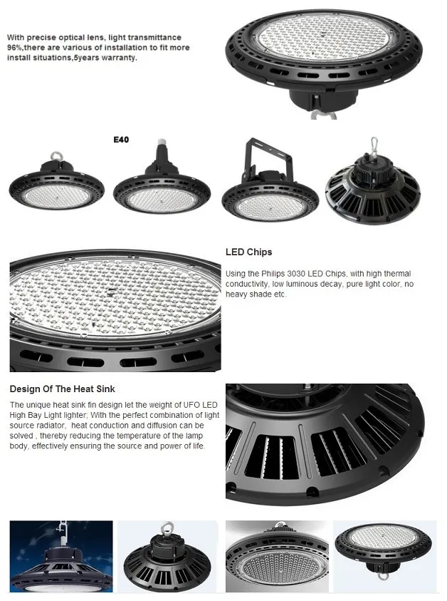 Factory Warehouse Industrial 100W 150W UFO LED High Bay Lamp