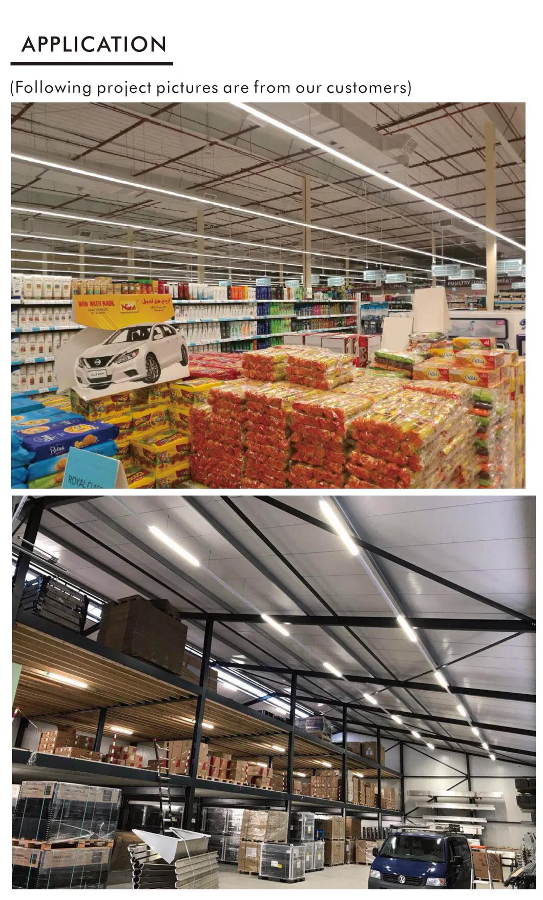 Free Sample LED Linear Indoor Supermarket Lighting Fixture Trunking Light