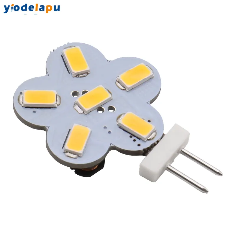 G4 Lamp 5730SMD 6LED Flower DC10-30V AC8-18V 1.2W 180 Degree Side Pin Wide Voltage LED Bulb