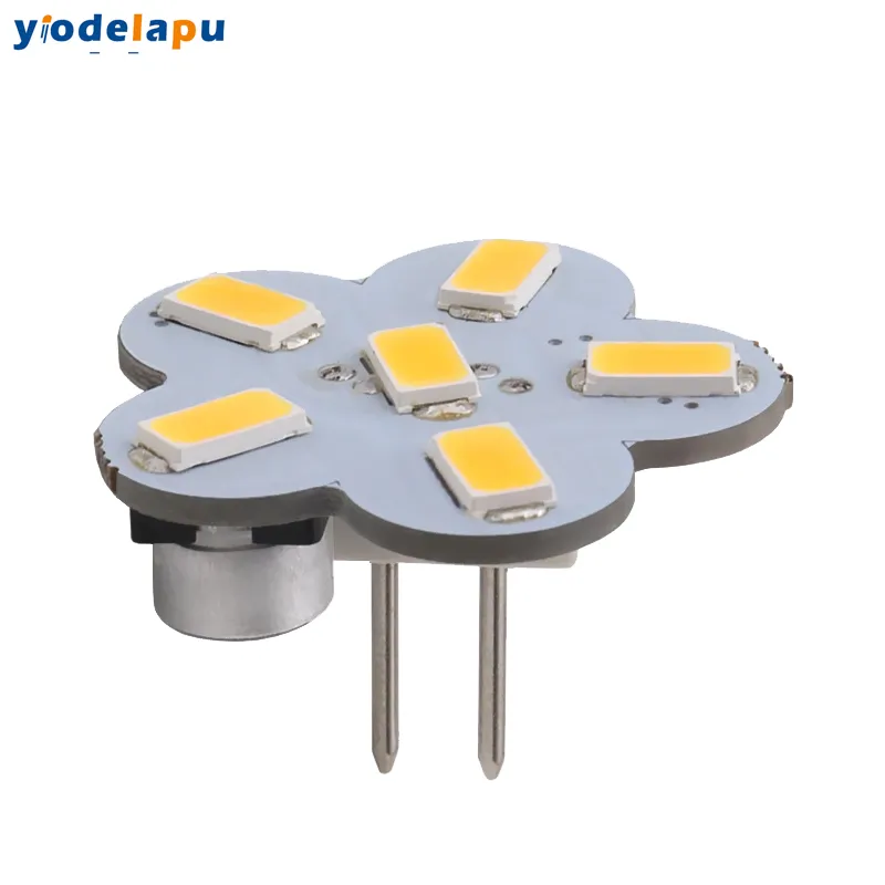G4 Lamp 5730SMD 6LED Flower DC10-30V AC8-18V 1.2W 180 Degree Side Pin Wide Voltage LED Bulb