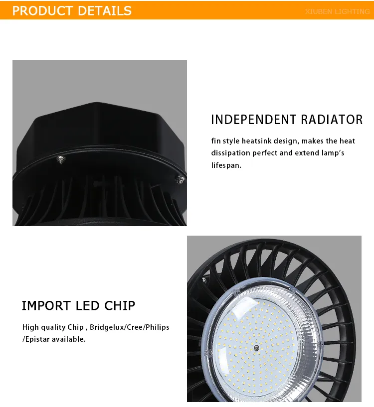 High Power 150W UFO LED High Bay Light for Gymnasium Factory Warehouse