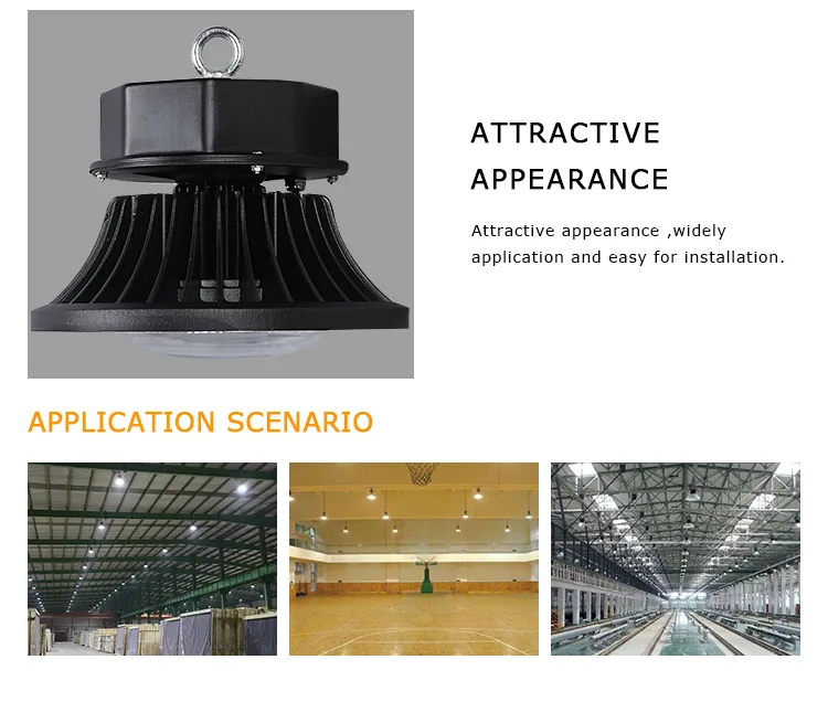 High Power 150W UFO LED High Bay Light for Gymnasium Factory Warehouse