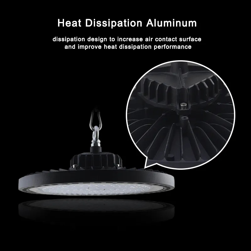 High Power Warehouse Gymnasium Waterproof 100W 150W 200W UFO LED High Bay Light Fixtures