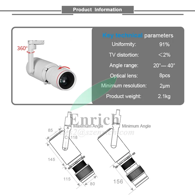 High Quality Shapeable & Zoomable COB LED Track Spotlight for Museum