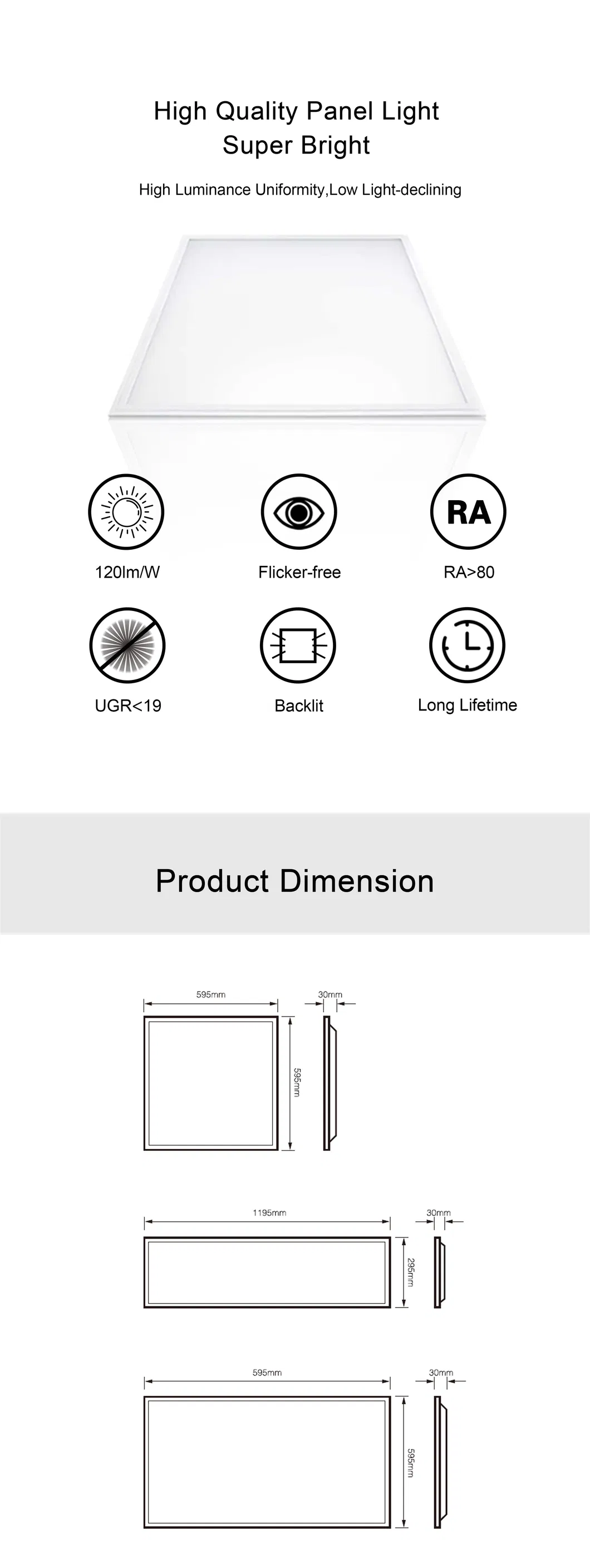 Hot Sale 1195*295*30mm/1195*595*30mm Lpb Ceiling Lighting LED Backlit Light Panel