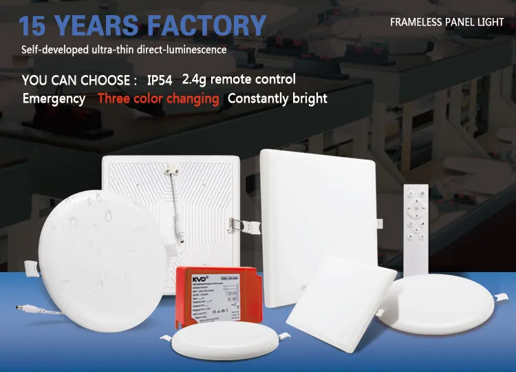 Intelligent Remote Control AC100-240V PC Aluminum 2.4G 3D Dimmable No Frame Recessed Downlight Lamp Round 18W 24W 36W 9W Light LED Panel